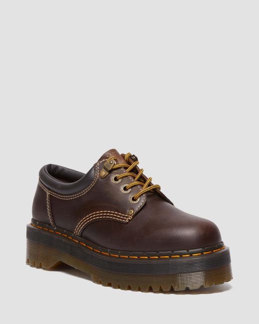 Dr. Martens Brown 8053 Quad Ii Crazy Horse Leather Platform Shoes for men