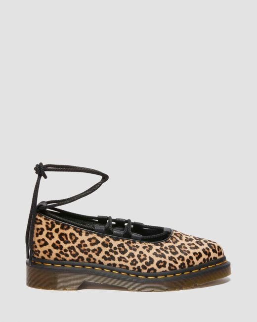 Dr. Martens Black Elphie Ii Leopard Ballet Flats