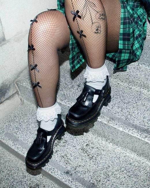 Dr. Martens Black Corran Atlas Leather Mary Jane Heeled Shoes