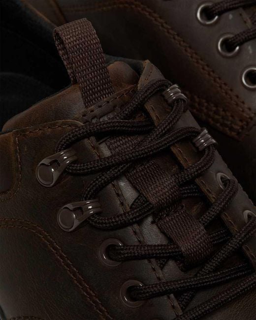 Dr. Martens Black Reeder Crazy Horse Leather Utility Shoes for men
