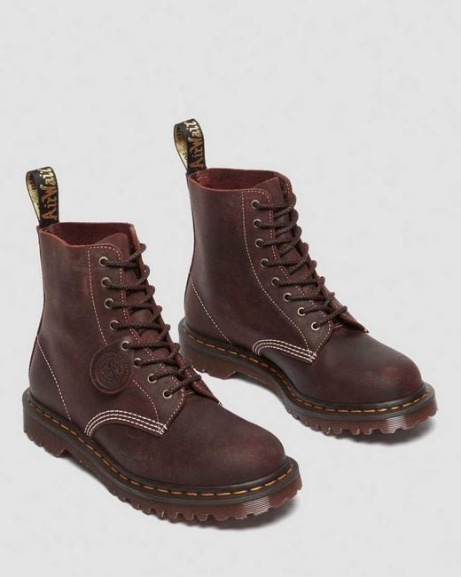 Dr. Martens Brown 1460 Made In England Wax Commander Lace Up Boots for men