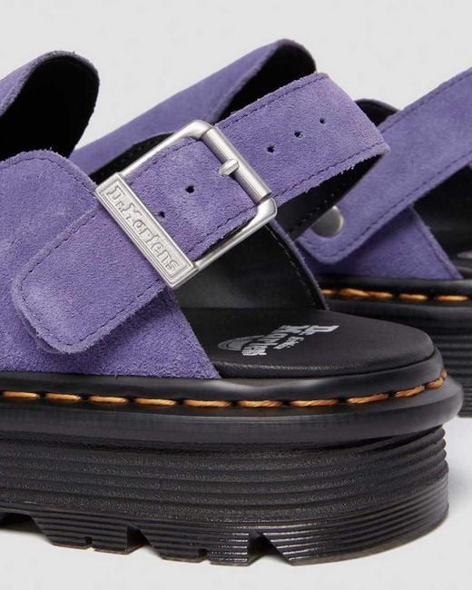 Dr. Martens Purple Zebzag Suede Casual Slingback Platform Mules for men
