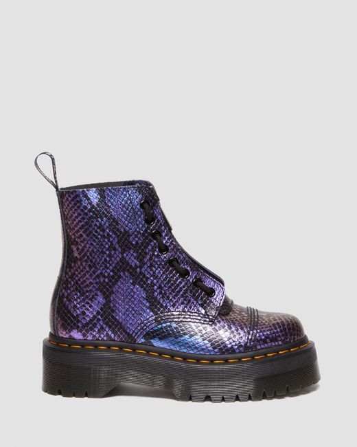 Dr. Martens Black Sinclair Snake Print Emboss Leather Platform Boots