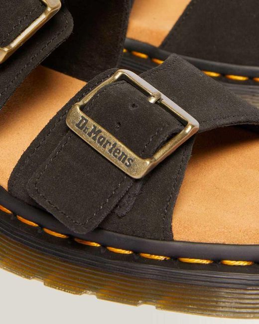 Dr. Martens Black Josef Suede Slides for men