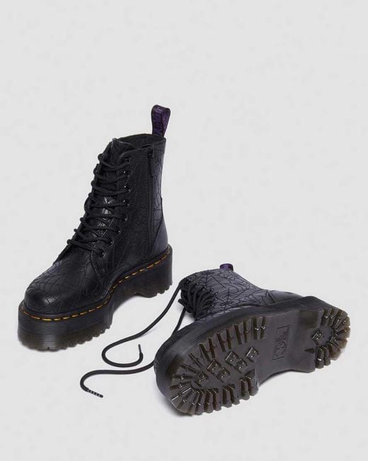 Dr. Martens Leather Jadon Wednesday Platform Boots in Black for