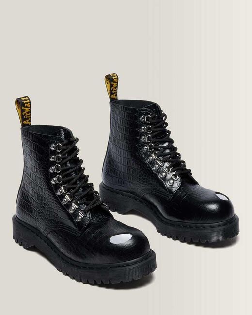 Dr. Martens Black 1460 Pascal Bex Steel Toe Leather Boots for men