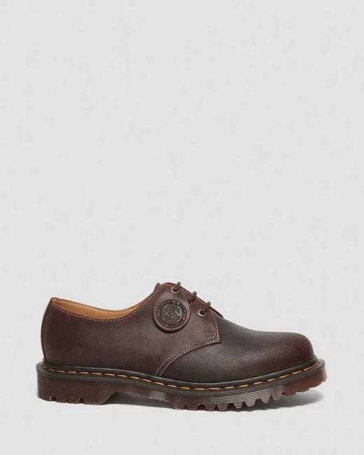 Dr. Martens Brown 1461 Wax Commander Leather Oxford Shoes for men