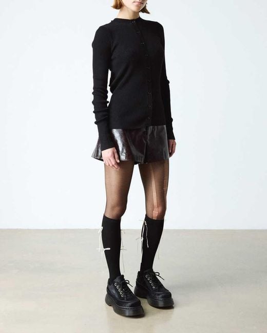 Dr. Martens Black Buzz 5-Eye Hair On Leather Shoes