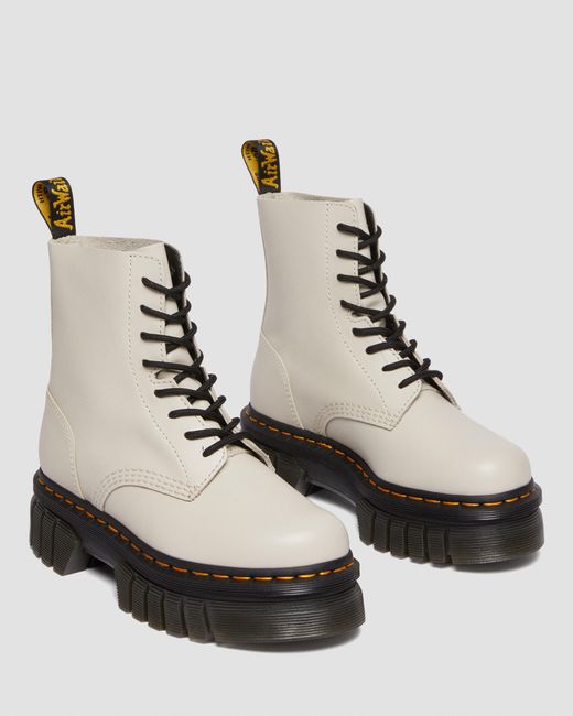 Dr. Martens White Leather Audrick Platform Boots for men