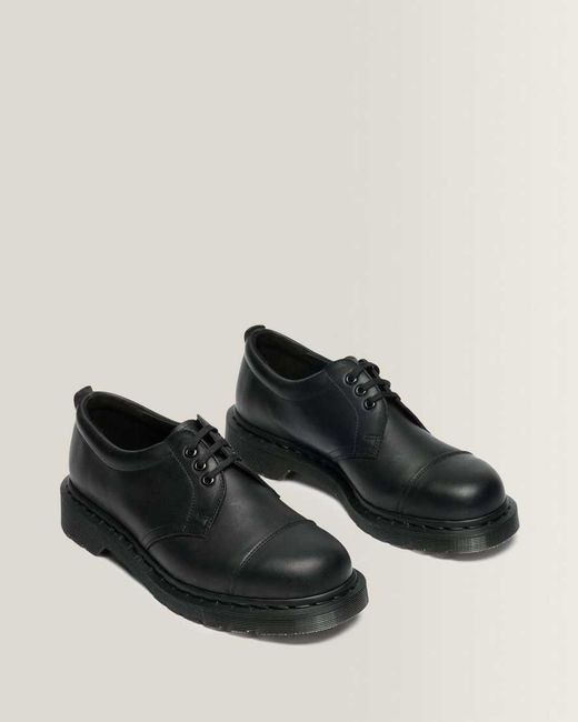 Dr. Martens Black 1461 Mhl 3 Eye Leather Shoes for men