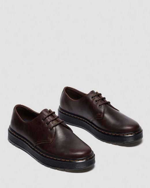 Dr. Martens Brown Brookline Lo Crazy Horse Leather Shoes for men