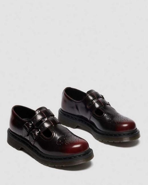Dr. Martens Black 8065 Arcadia Rub Off Leather Mary Jane Shoes