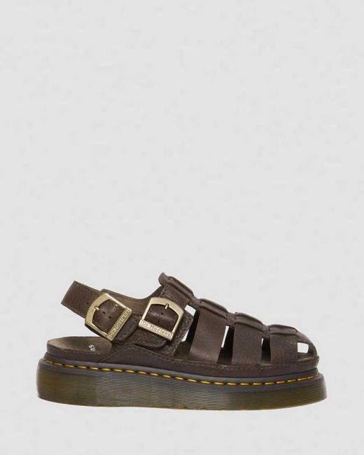 Dr. Martens Brown Wrenlie Leather Fisherman Sandals for men