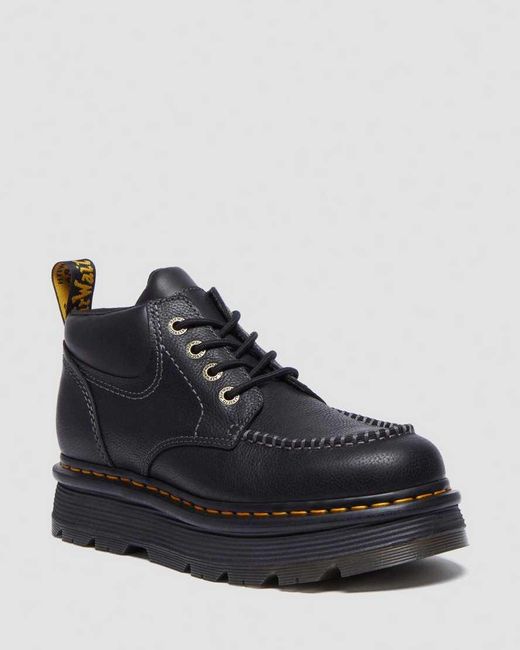 Dr. Martens Black Zebzag Leather Casual 4-Eye Lace-Up Boots for men