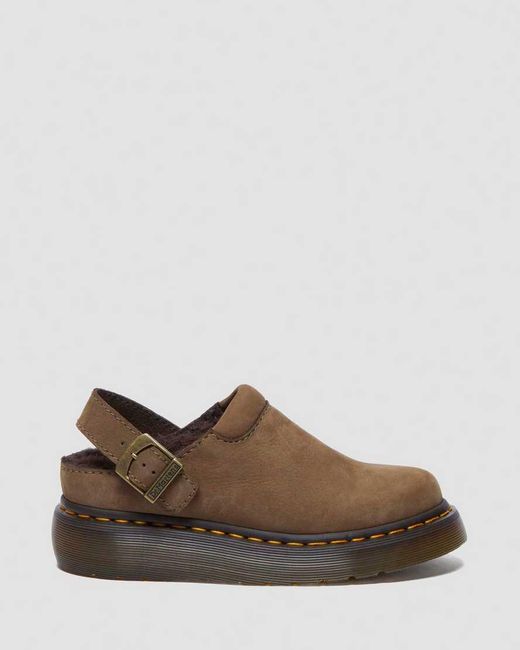 Dr. Martens Brown Laketen Faux Fur Lined Platform Mules for men
