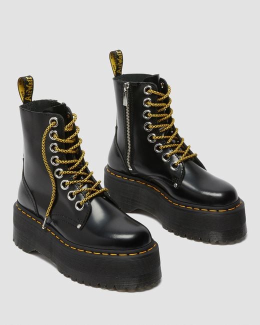 Boots plateformes jadon max Dr. Martens en coloris Black