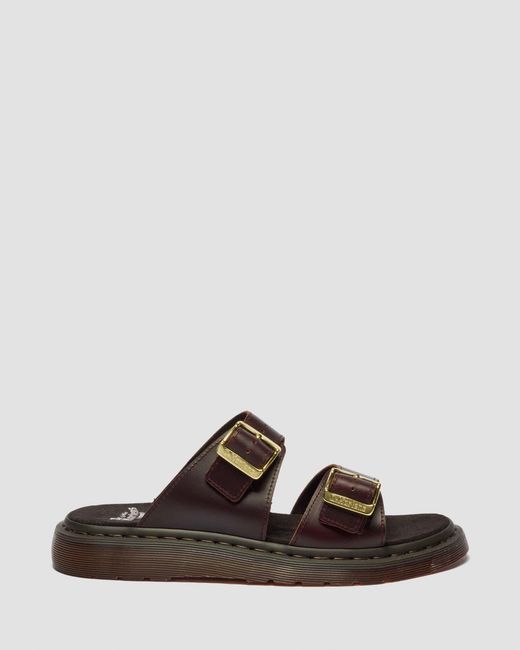 Cuero sandalias josef de piel atlas con dos tiras Dr. Martens de hombre de color Brown