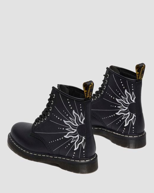 Nappa cuero botas 1460 solar flare de piel reacondicionada Dr. Martens de color Black