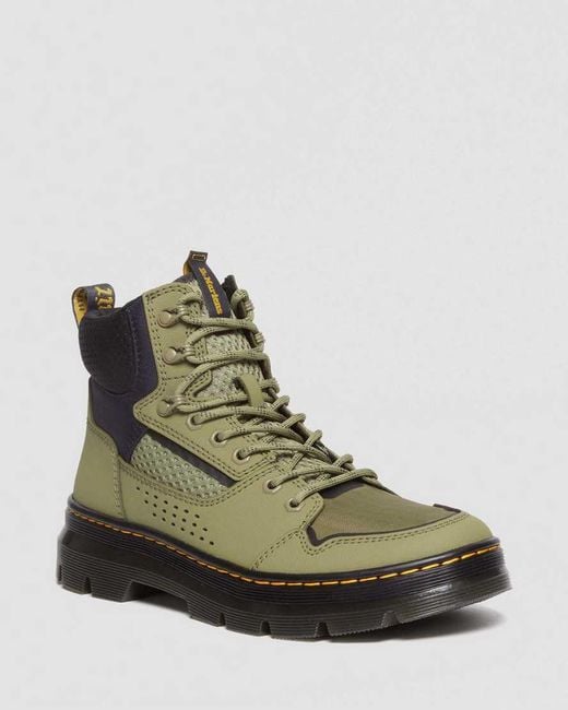 Dr. Martens Green Leather Rilla Lace Up Utility Boots for men