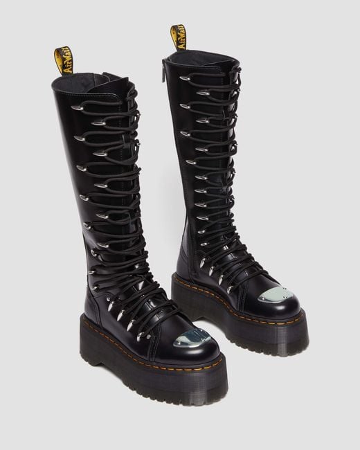 Dr. Martens Black 1b60 Max Lace Up Knee High Platform Boots