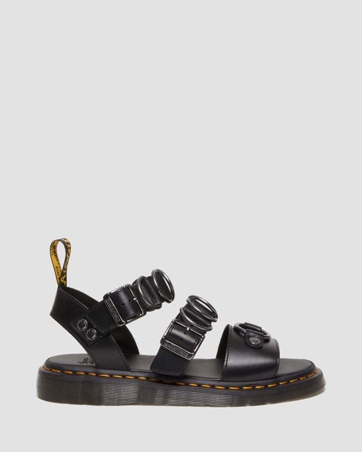 Dr. Martens Black Gryphon Alternative Brando Leather Strap Sandals for men