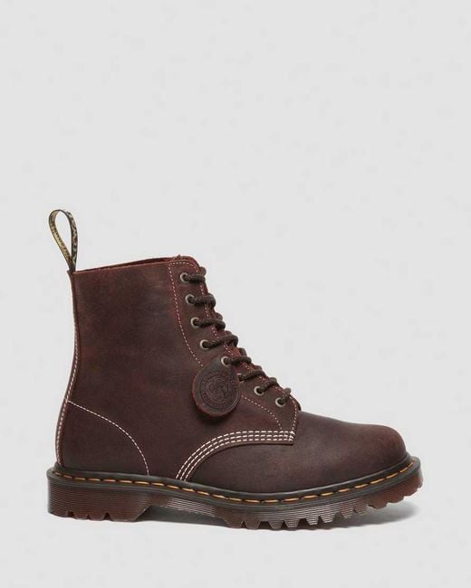 Dr. Martens Brown 1460 Made In England Wax Commander Lace Up Boots for men