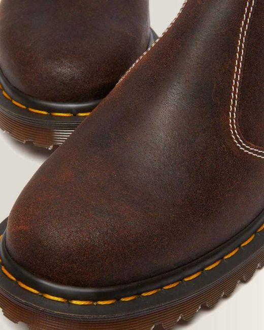 Dr. Martens Brown 2976 Wax Commander Leather Chelsea Boots for men