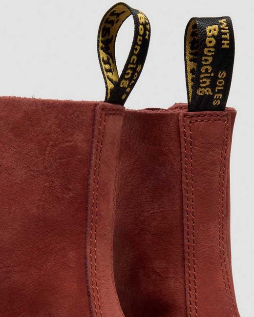 Dr. Martens Red 1460 Pascal Nubuck Leather Lace Up Boots