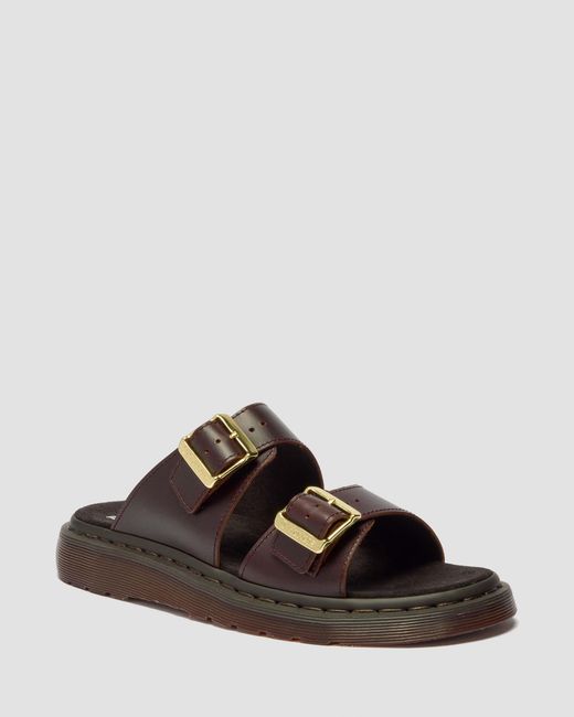 Cuero sandalias josef de piel atlas con dos tiras Dr. Martens de hombre de color Brown