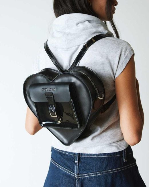 Dr. Martens Black Leather Heart Shaped Bag
