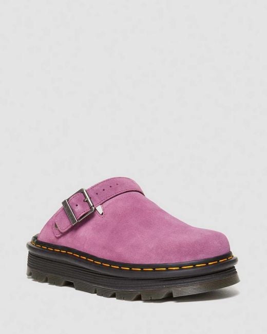 Dr. Martens Pink Zebzag Suede Casual Slingback Platform Mules for men