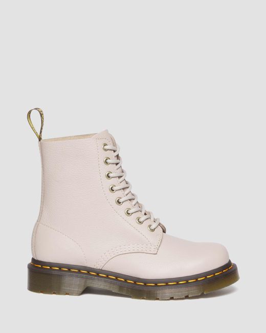 Dr. Martens Natural 1460 Pascal Virginia Leather Lace Up Boots Taupe
