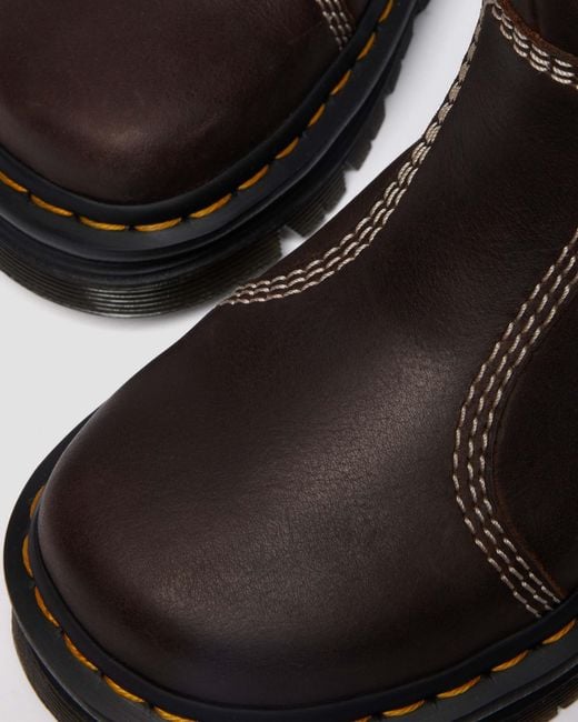 Dr. Martens Brown Zebzag Rigger Slip On Leather Boots