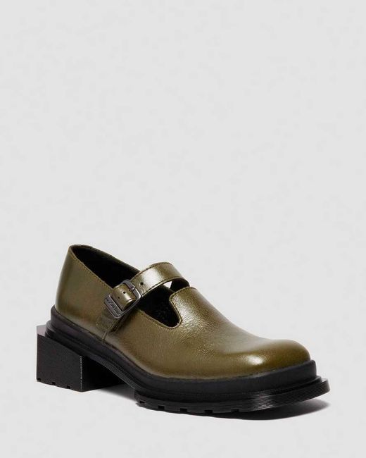 Dr. Martens Black Maybole Mary Jane Square Toe Leather Shoes