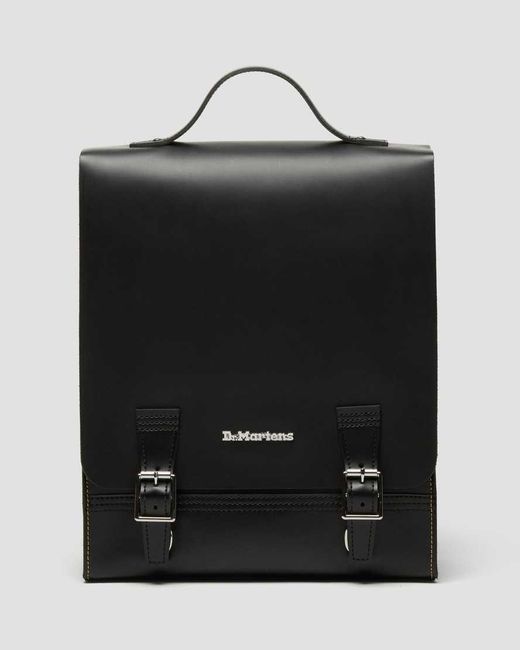 Dr. Martens Black Leather Box Backpack