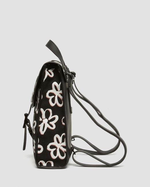 Dr. Martens Black Vegan Floral Scribble Mini Backpack