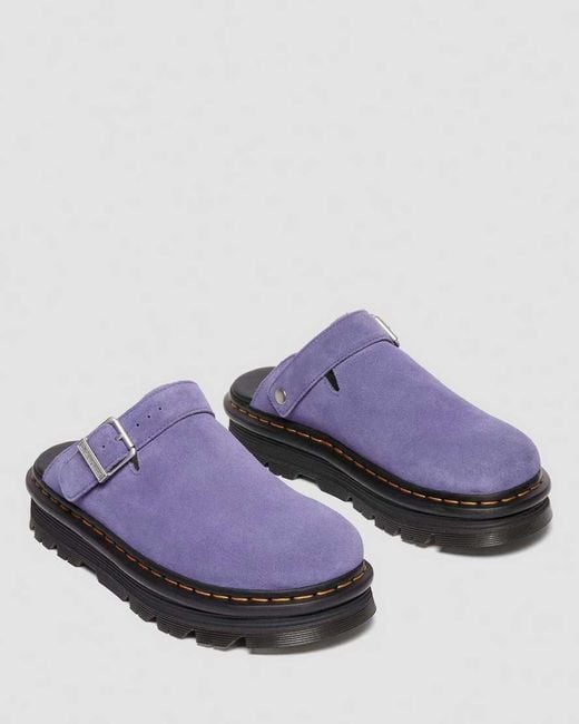 Dr. Martens Purple Zebzag Suede Casual Slingback Platform Mules for men