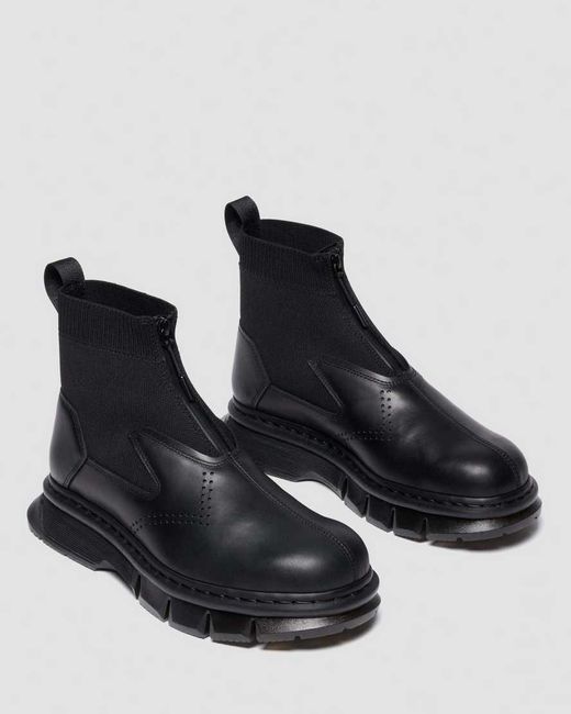 Dr. Martens Waxy Leather 14Xx Qubist Zip Boot in Black for Men | Lyst