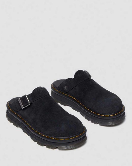Dr. Martens Black Zebzag Suede Casual Slingback Platform Mules for men