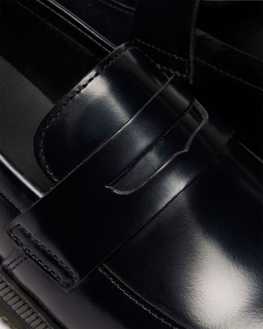 Dr. Martens Black Temara Polished Smooth Leather Loafers