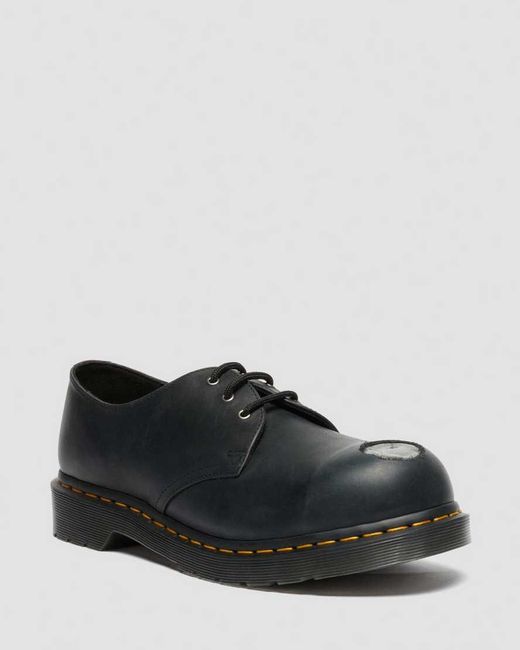 Dr. Martens Black 1461 Metal Toe Leather Shoes for men