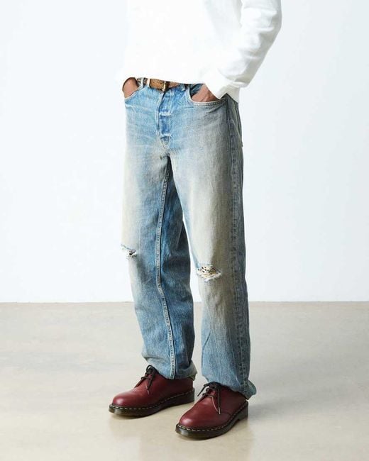 Dr. Martens Red 1461 Yellow Stitch Leather Oxford Shoes for men