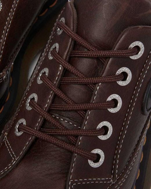 Dr. Martens Brown Buzz 5-Eye Grizzly Leather Shoes