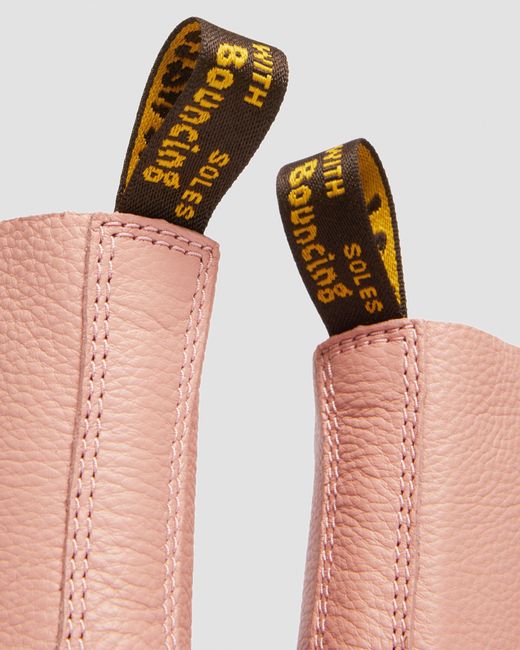 Cuero botas 1460 pascal de piel virginia en color melocotón Dr. Martens de color Pink
