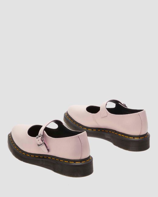 Dr. Martens Pink Elphie Ii Iridescent Leather Mary Jane Shoes