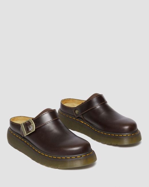 Dr. Martens Brown Laketen Leather Platform Mules Shoes for men