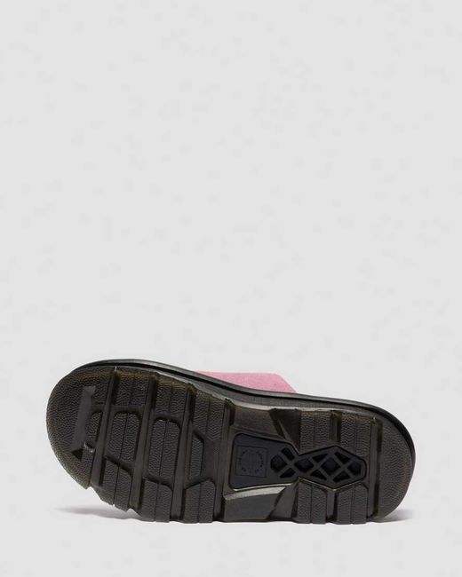 Dr. Martens Pink Zebzag Suede Platform Slides