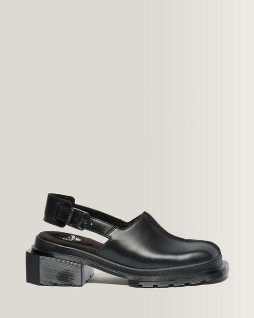 Dr. Martens Black Maybole Square Toe Leather Mules
