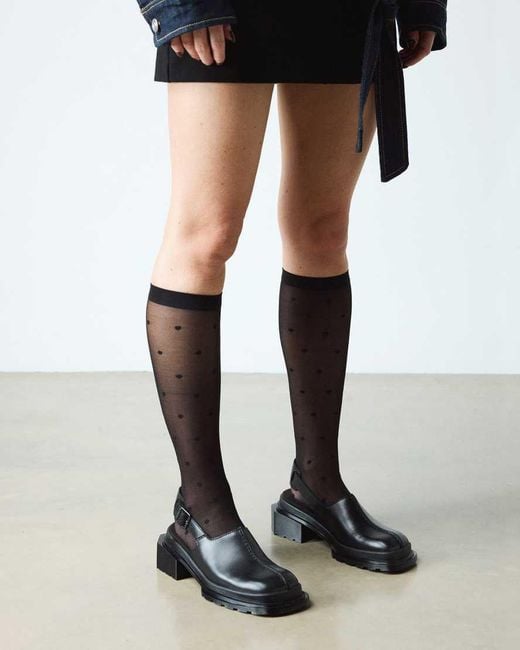 Dr. Martens Black Maybole Square Toe Leather Mules