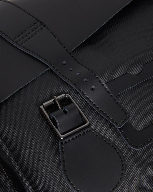 Black Coated Canvas and Kiev Leather Messenger Bag — Downes